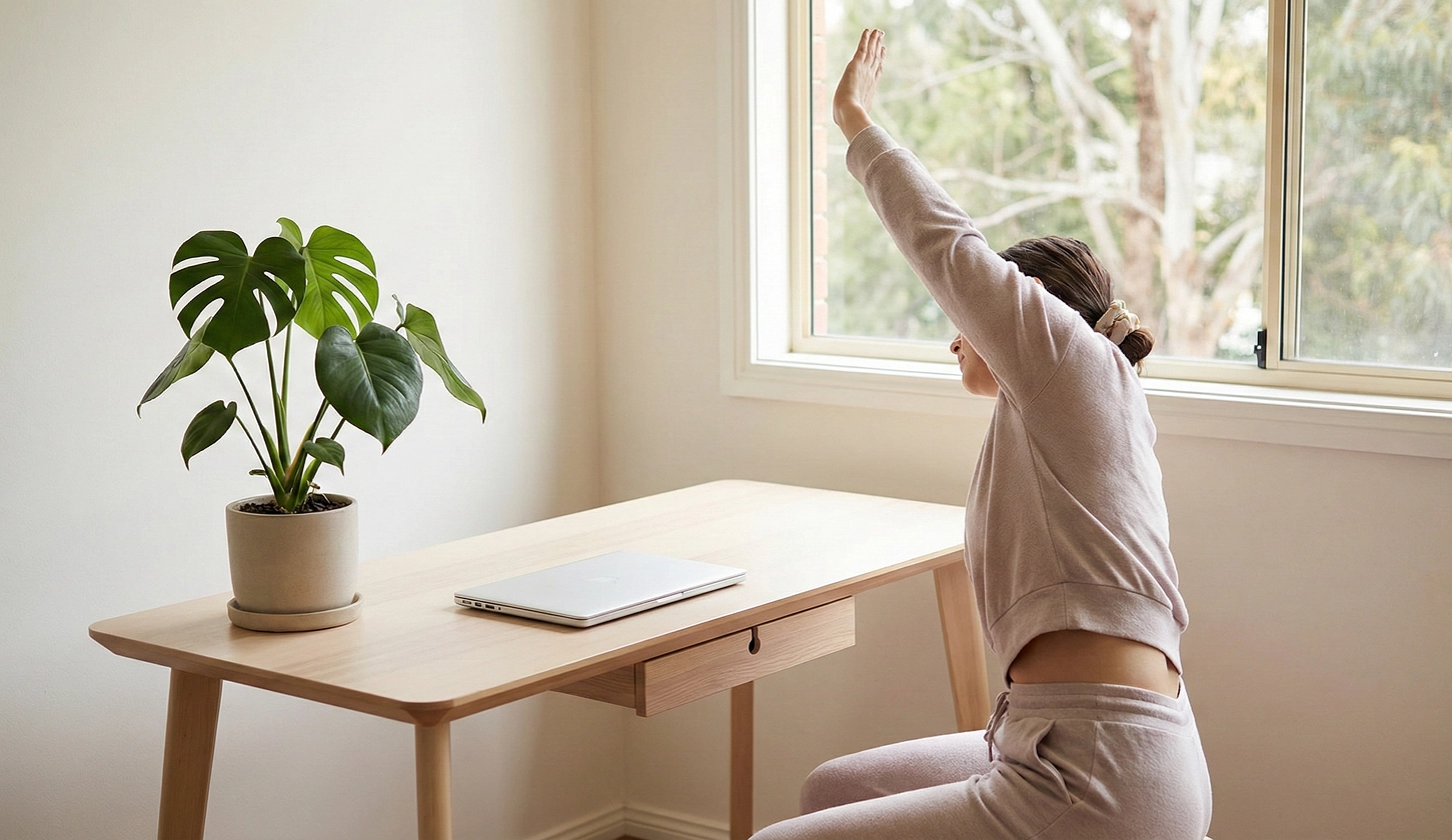 Illustration of desk mobility stretch